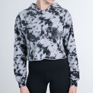 DYI - Crop Hoodie - Black Photo Tie Dye - S